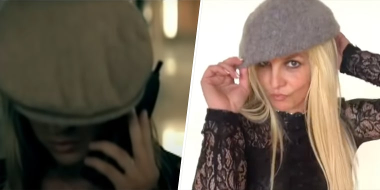Seeing double? On the left, a Britney look-alike from Justin Timberlake's "Cry Me a River" video. On the right, Britney Spears from her new Instagram clip. 