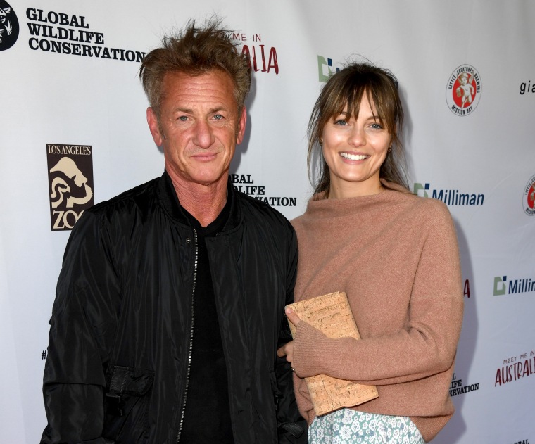 Sean Penn and Leila George arrive at the "Meet Me In Australia" event benefiting Australia Wildfire Relief Efforts at Los Angeles Zoo on March 08, 2020.