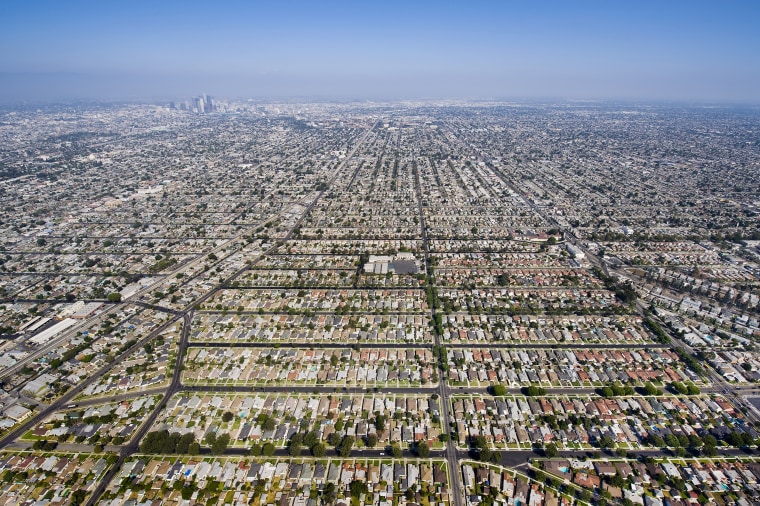 Image: Aerial View of Residential Inner City Los Angeles, California, USA
