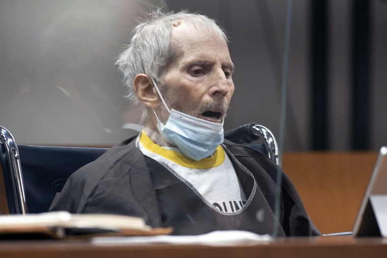 Image: New York real estate scion Robert Durst, 78, sits in the courtroom as he is sentenced to life in prison without chance of parole, om Oct. 14, 2021 at the Airport Courthouse in Los Angeles.
