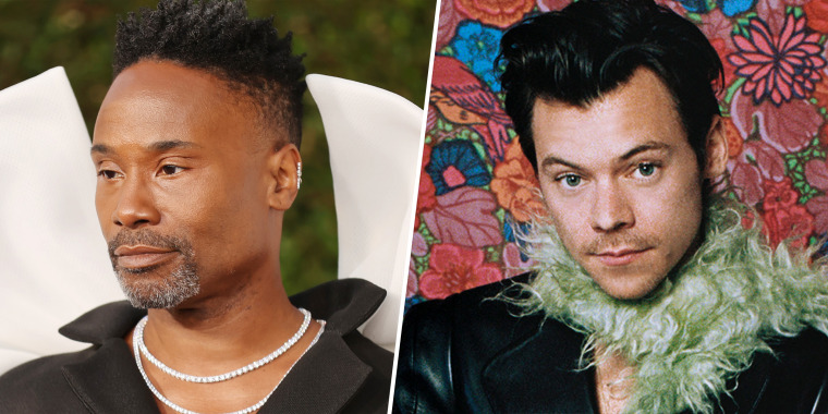 Billy Porter (left) criticized Vogue for putting Harry Styles (right) in a dress on its December cover last year.