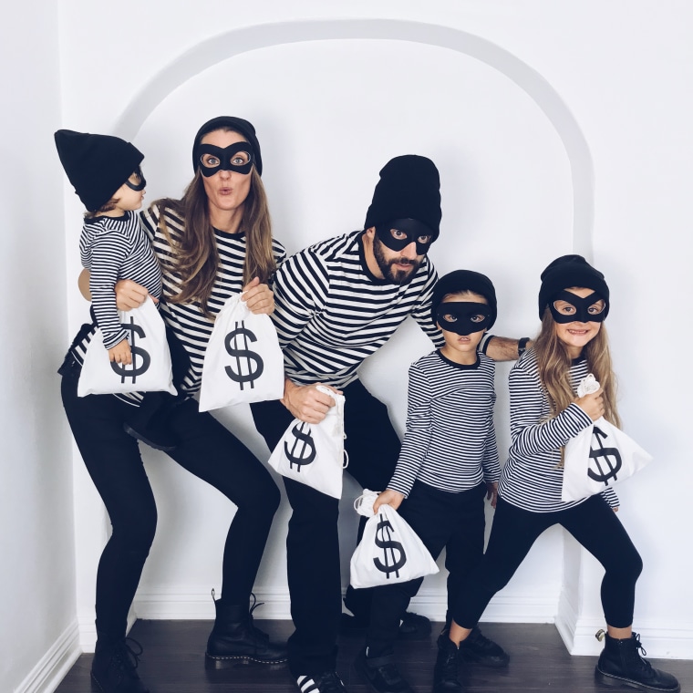 Bank robbers DIY family Halloween costume idea from Jenna Davidson