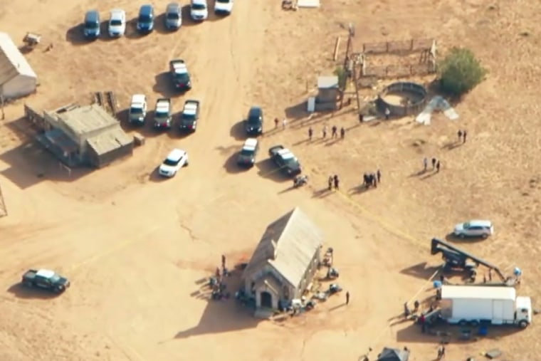 Image: Aerial footage shows an old church that appeared to be blocked off at the scene.