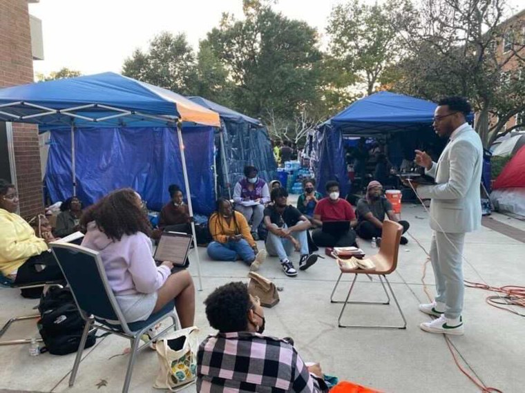 Some Howard professors are teaching their classes at Blackburn University Center where the sit-in is happening.