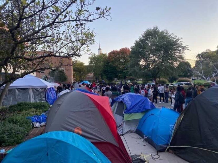 Students told TODAY temporarily living outside in tents is better than living in the residential halls riddled with rats, mold and flooding.