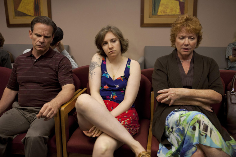 Peter Scolari, Lena Dunham, Becky Ann Baker in "Girls"