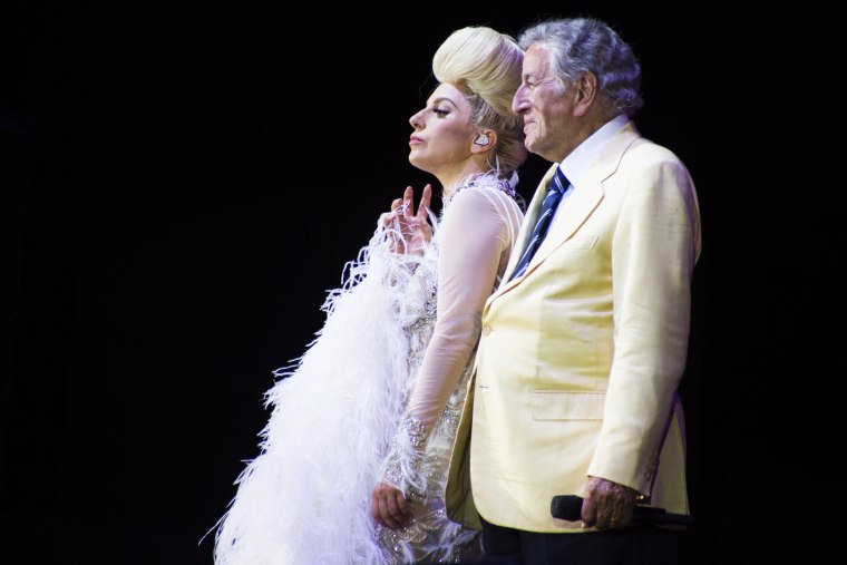 Lady Gaga and Tony Bennett perform in Perugia, Italy, on July 15, 2015.
