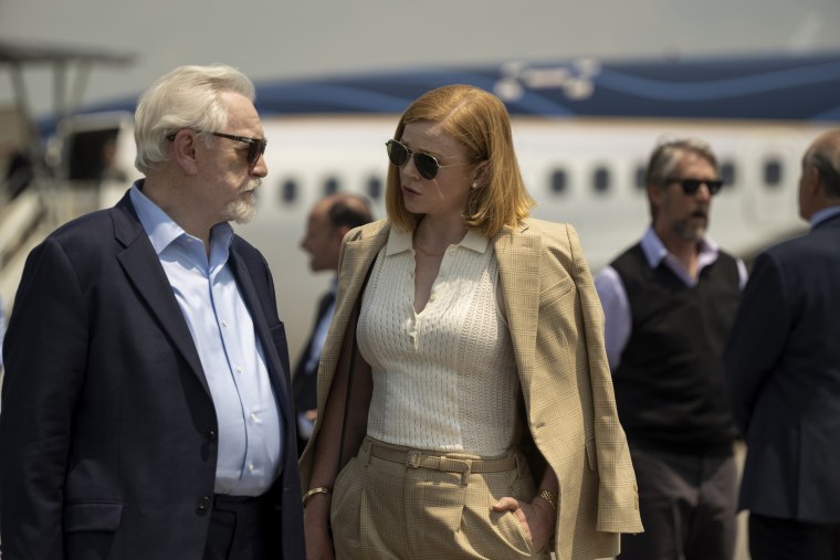 Sarah Snook plays Siobhan 'Shiv' Roy, daughter of Logan Roy played by Brian Cox on \"Succession\" on HBO.