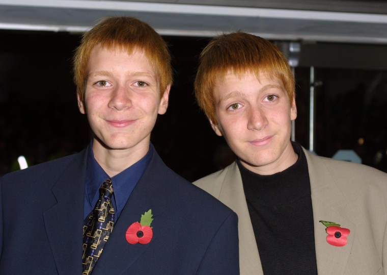 James and Oliver Phelps at Harry Potter premiere