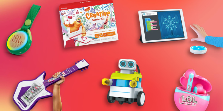 Illustration of different Cutting-edge tech gifts and gadgets for kids of all ages in 2021