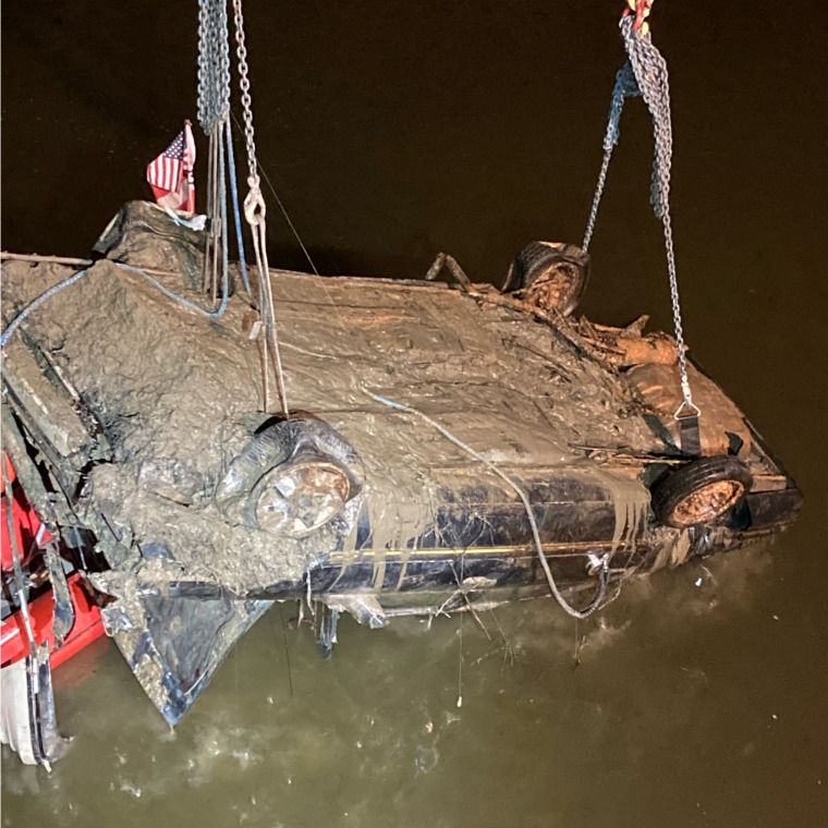 Deputies in Pope County, Ark., say a vehicle matching the description of one tied to a 23-year-old missing persons cases was found Oct. 26, 2021, with human remains inside.