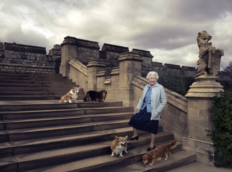 Image: Queen Elizabeth II poses in the private grounds of Windsor Castle