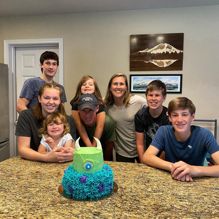 The Bailey family celebrating Mike Wazowski Day in 2021.