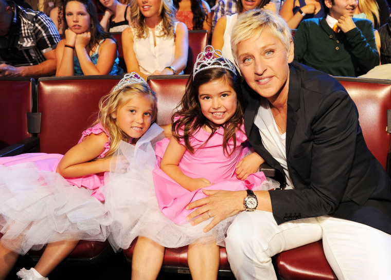 Rosie McClelland and Sophia Grace Brownlee with Ellen DeGeneres in 2012