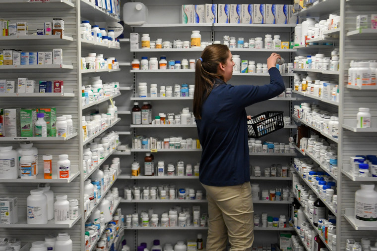 Image: A technician stocks pharmacy shelves in the White House Clinic in Berea, Kentucky, on February 7, 2018.