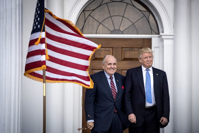 Image: President-elect Donald Trump and Rudy Giuliani at Trump National Golf Club Bedminster in N.J. on Nov. 20, 2016.
