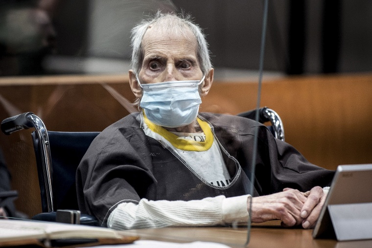 Image: Robert Durst is sentenced to life without possibility of parole for killing Susan Bermann Oct. 14, 2021 at the Airport Courthouse in Inglewood, Calif.