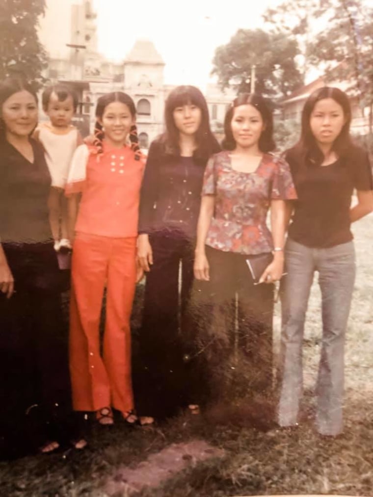Madalene Xuan-Trang Mielke as a child, with her mom and aunts while in Vietnam in 1975.