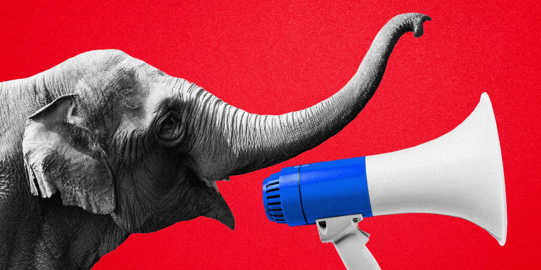 Illustration of an elephant yelling into a megaphone