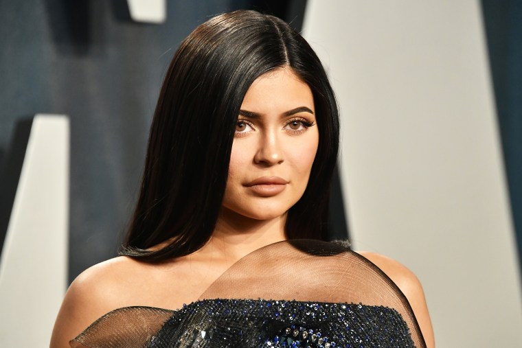 Kylie Jenner attends the Vanity Fair Oscar Party in Beverly Hills, Calif., on Feb. 9, 2020.