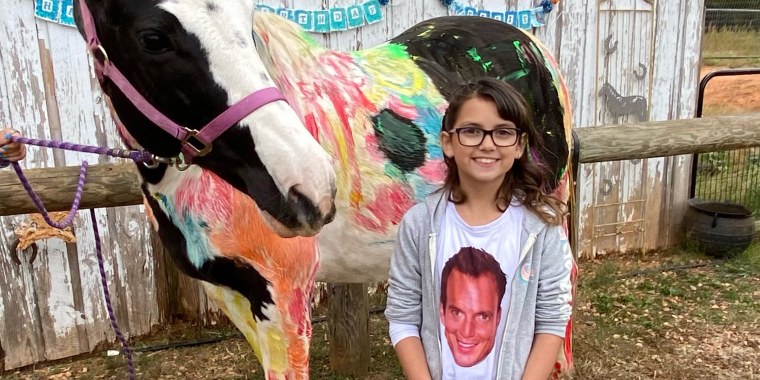 Ellie Palumbo celebrated her 8th birthday by painting a pony in honor of her favorite person - Will Arnett.