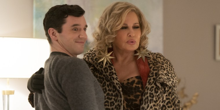 Michael Urie and Jennifer Coolidge in "Single All The Way."