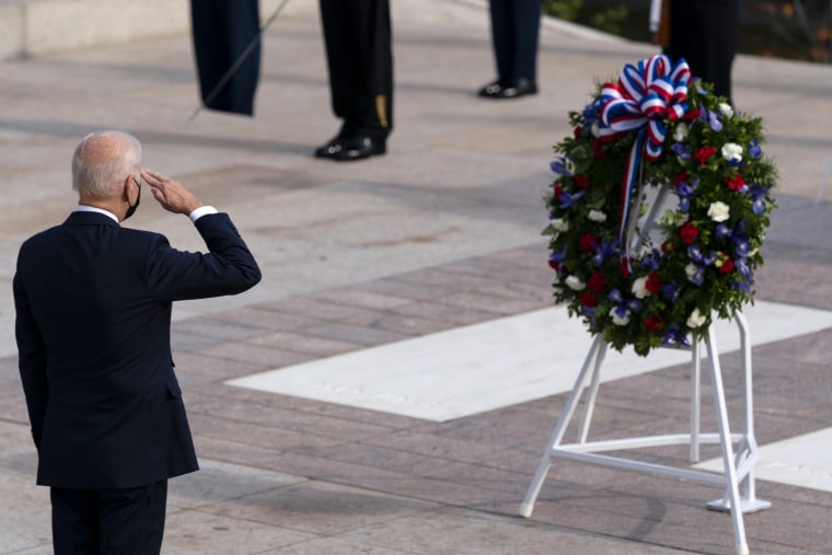 Image: President Biden Visits Arlington Cemetery For Services Honoring Veterans Day