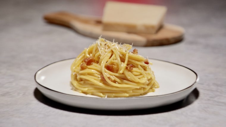 This salty, flavorful pasta dish is typical of Rome, Italy and requires just a few ingredients.