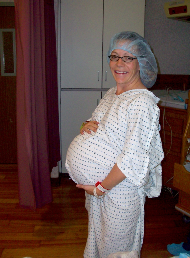 Donna Johnson about to give birth