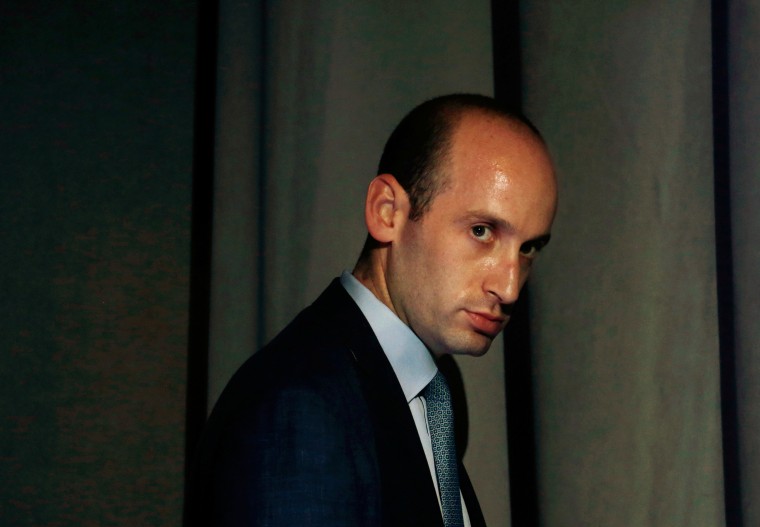 Image: White House policy adviser Stephen Miller is seen at the Ohio Republican Party State Dinner in Columbus on Aug. 24, 2018.