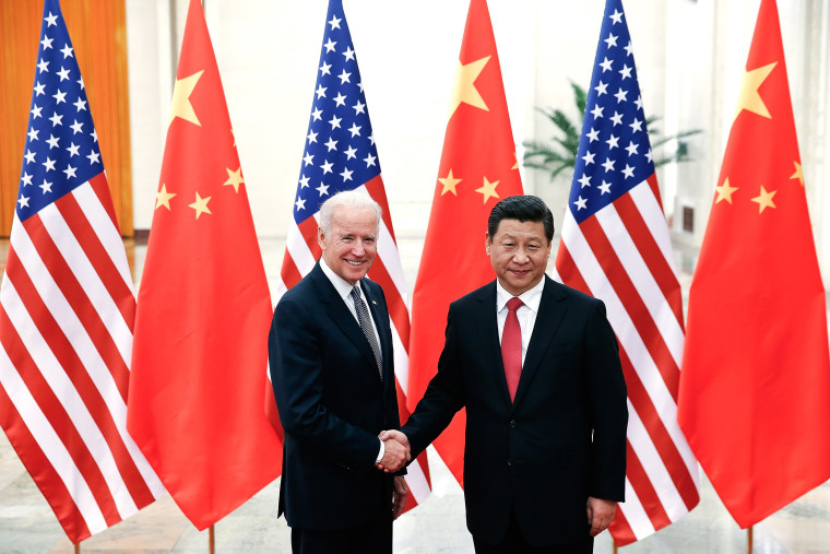 Image: Chinese President Xi Jinping with Joe Biden inside the Great Hall of the People in Beijing