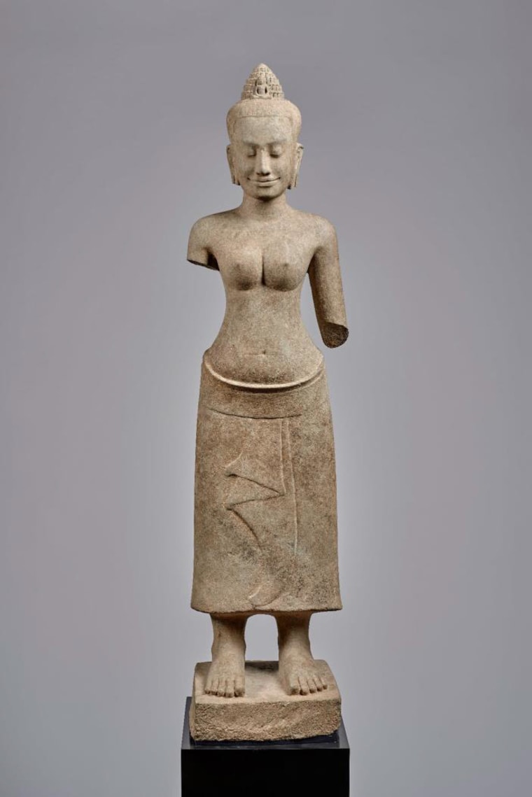 Image: A sculpture of Prajnaparamita, one of the four Cambodian antiquities the U.S. Department of Justice alleges was stolen and sold to the Denver Art Museum.
