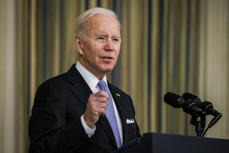 President Joe Biden speaks during a press conference in the State Dining Room at the White House on Nov. 6, 2021.