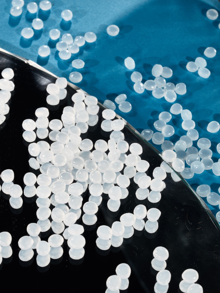 Image: Samples of the plastic pellets that Royal Dutch Shell produce at their plant in Beaver County, Pa.