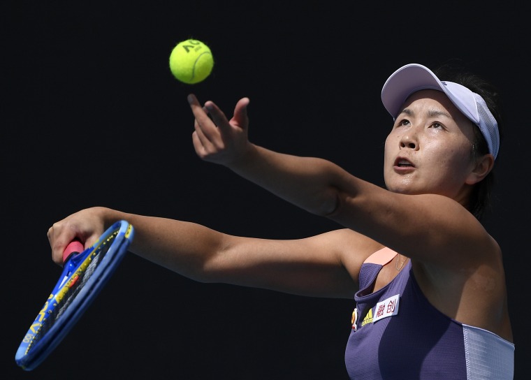 China's Peng Shuai at the Australian Open tennis championship in Melbourne, Australia, Jan. 21, 2020.