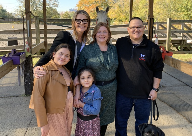 TODAY co-anchor Savannah Guthrie joined the Rodriguez family for therapeutic horseback riding.