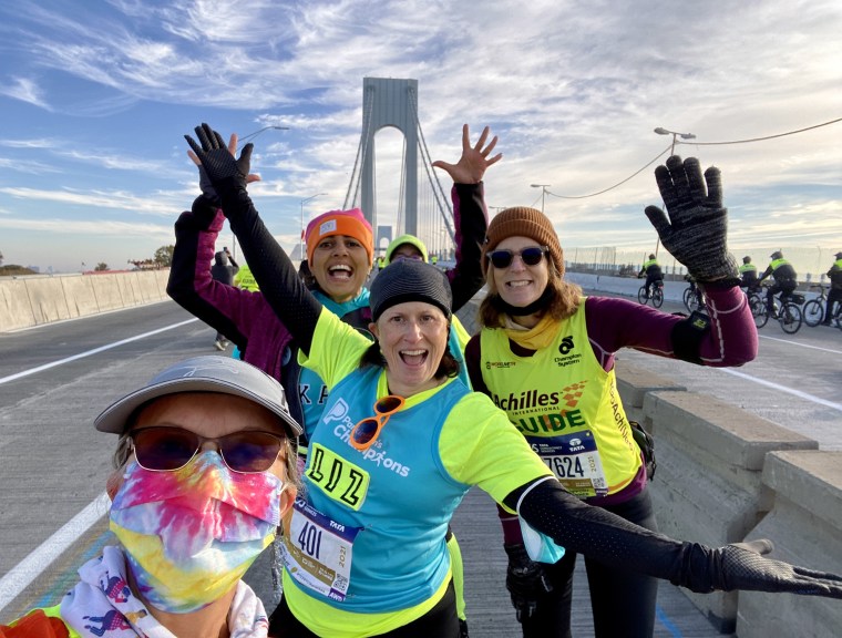 It took a little more than nine hours for Liz Day and her friends to finish the New York City Marathon, which they ran to raise money for the Parkinson's Foundation. She loved that she and her friends participated in the 50th anniversary race. 
