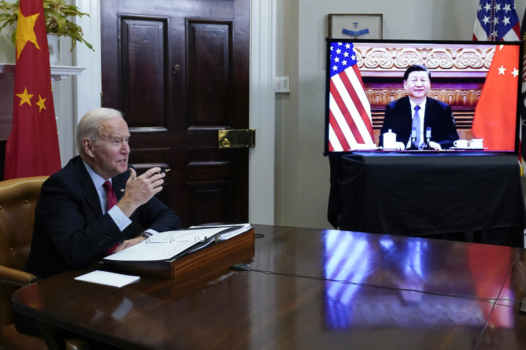 Image: Joe Biden virtual meeting with Xi Jinping
