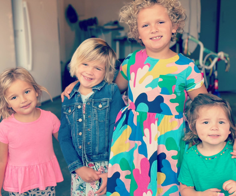 Amy Nelson's four kids from left to right: Merritt (4), Reese (5), Sloane (7) Holland (2).