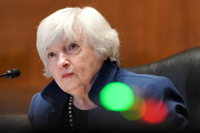 Image: Janet Yellen, Senate Appropriations Subcommittee Hearing On 2022 Budget For Department Of Treasury