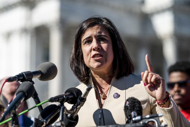 Rep. Nicole Malliotakis, R-N.Y., speaks during a press conference outside the Capitol on Nov. 1, 2021.