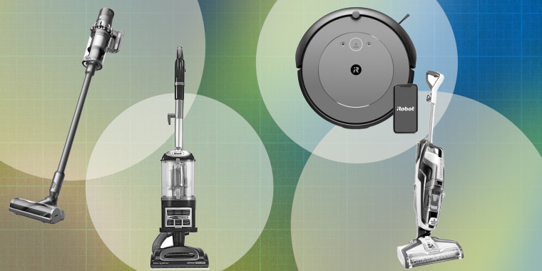 Shark Navigator, Bissell CrossWave Multi-Surface Wet Dry Vac, Dyson Cyclone V10, and iRobot i1+