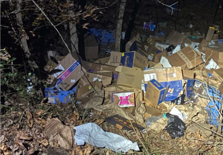 Image: FedEx packages in ravine