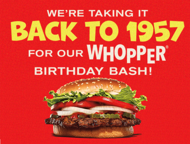 Whoppers are going retro for two days only. 