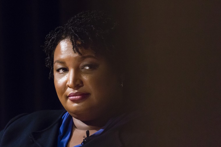 Stacey Abrams at The Carter Center in Atlanta on April 23, 2019.