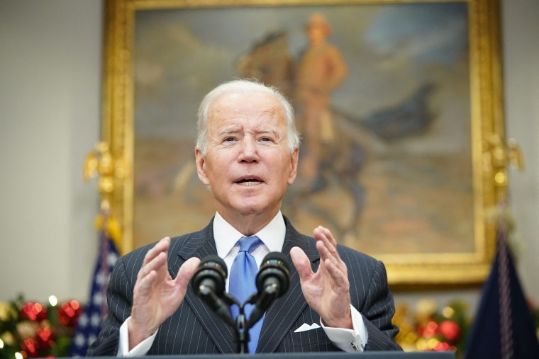 President Joe Biden speaks at the White House on Nov. 29, 2021.