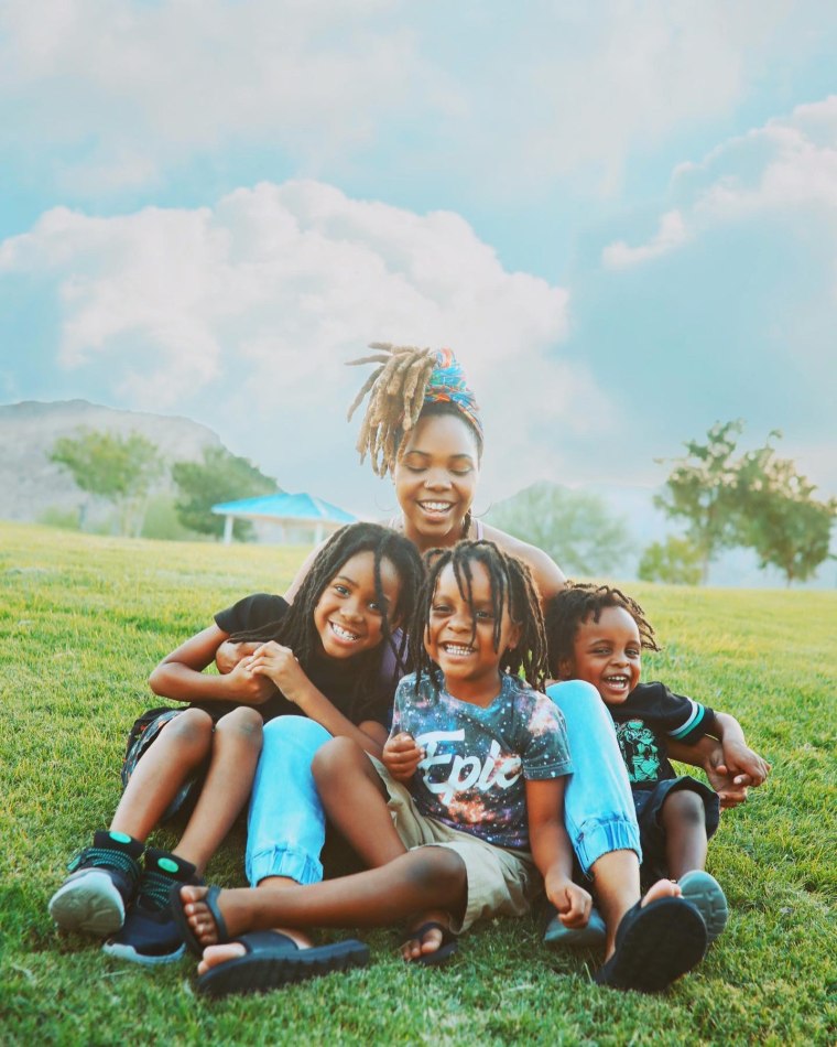 Mom Destiny Bennett pictured with her children. 