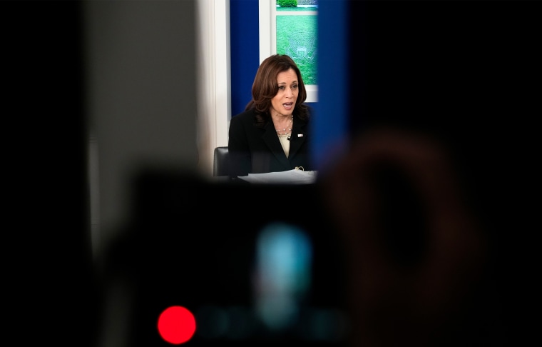 Vice President Kamala Harris, at a virtual U.N. General Assembly summit on Covid at the White House on Sep. 22. 