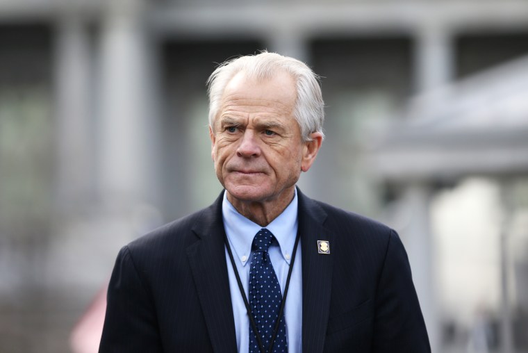 White House trade adviser Peter Navarro attends a news conference outside the White House on March 4, 2019.