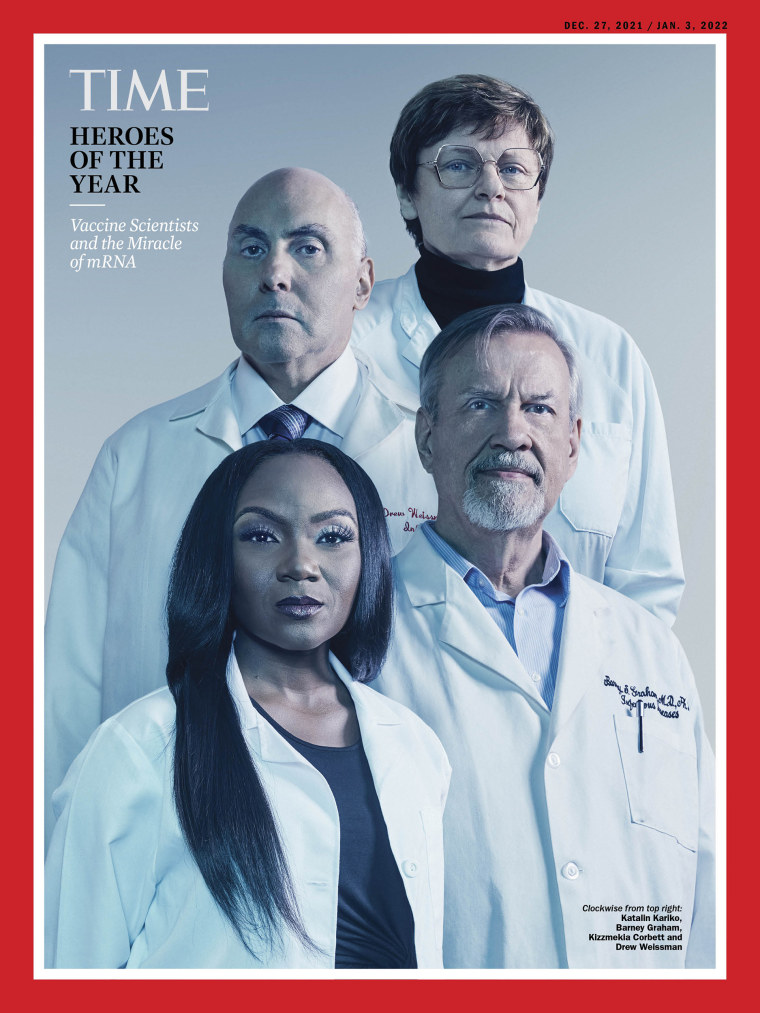 The scientists who worked on the COVID-19 vaccine have been named Time's Heroes of the Year.
